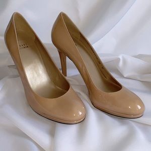 STUART WEITZMAN BEIGE LEATHER HEELS- SIZE 10M